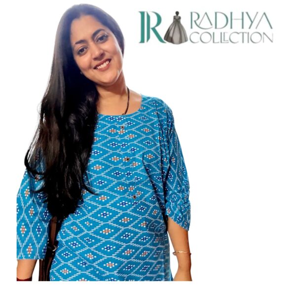 blue aura ikat top