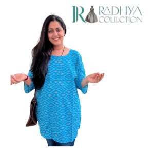 blue aura ikat top