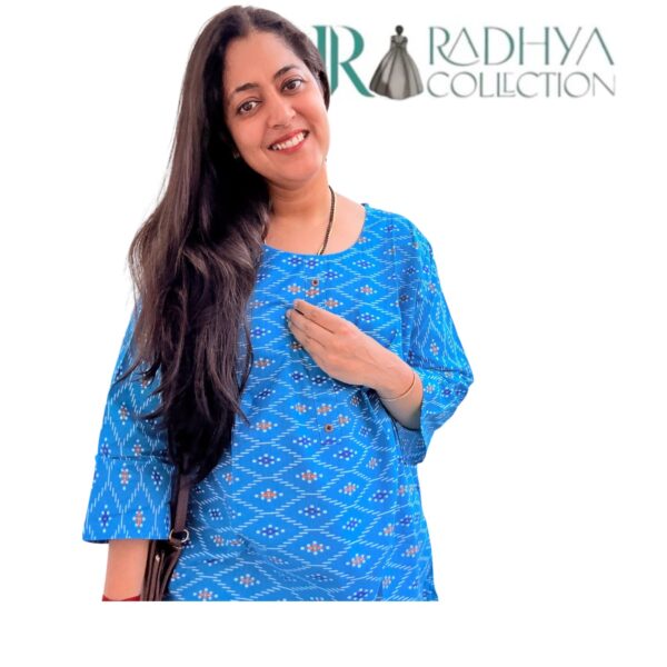 blue aura ikat top