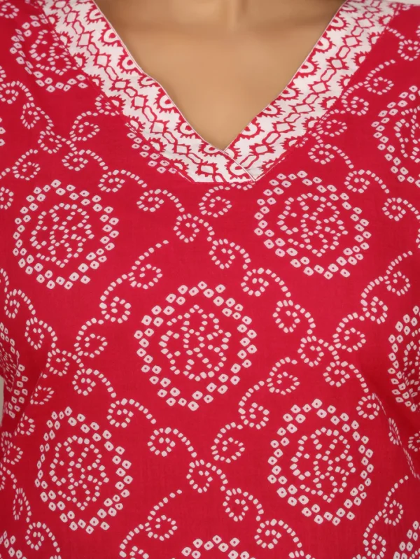 radiant pink bandhani cotton top