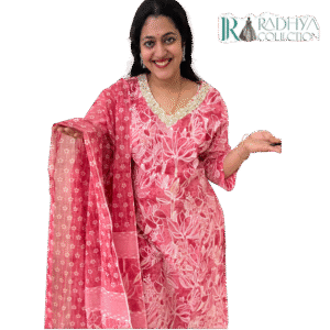 gulbahar blossom 3 piece suit set – pink elegance