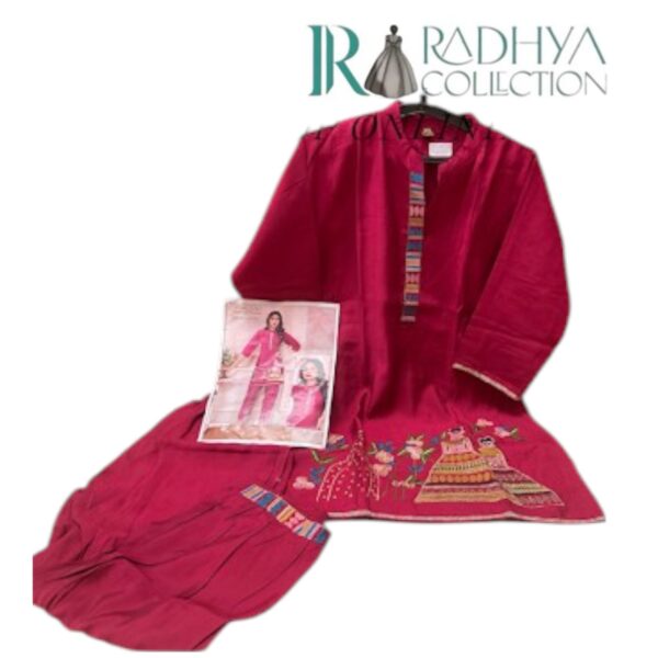 festive fuchsia roman silk coord set