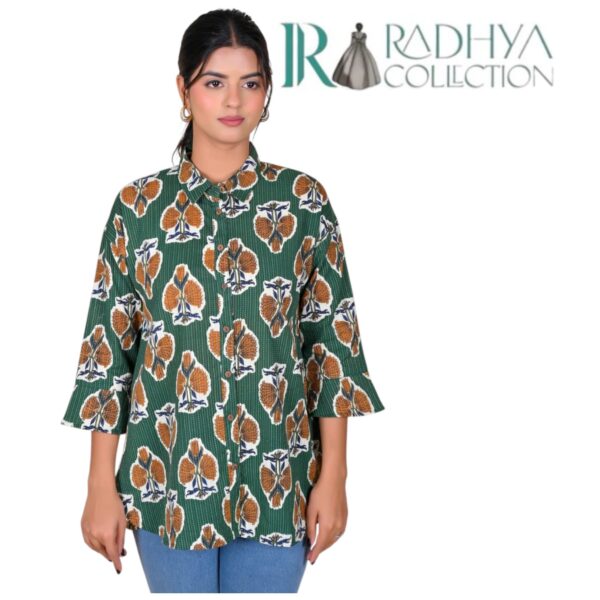 saanjh green katha shirt