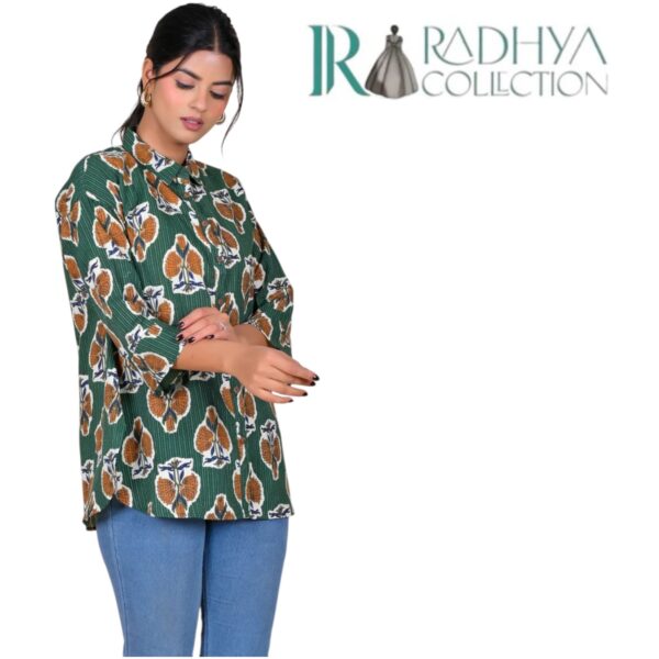 saanjh green katha shirt
