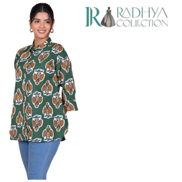 saanjh green katha shirt