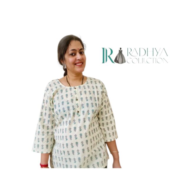 everyday bloom handblock short kurti – radhya collection