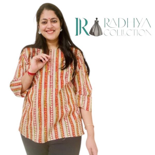 rust harmony short kurti – radhya collection