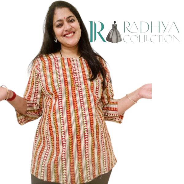 rust harmony short kurti – radhya collection