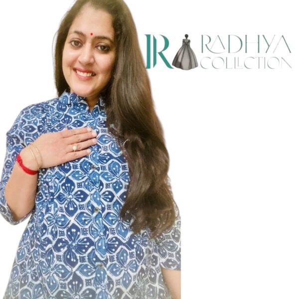 indigo bloom short kurti – radhya collection