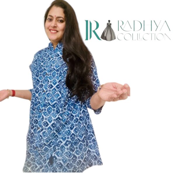 indigo bloom short kurti – radhya collection