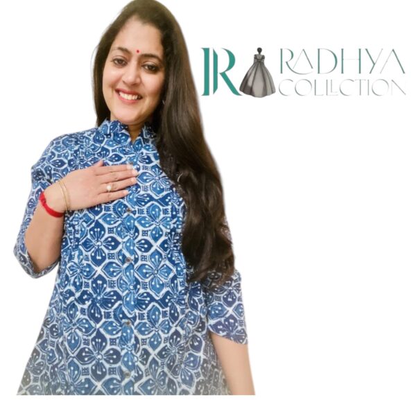 indigo bloom short kurti – radhya collection