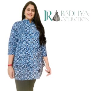 indigo bloom short kurti – radhya collection