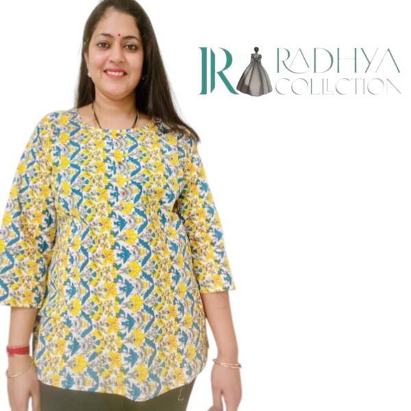 sunlit garden short kurti – radhya collection