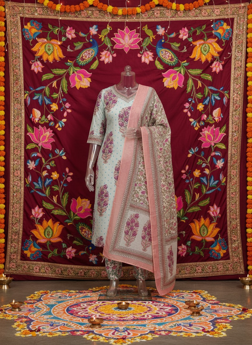Elegant Sanganeri Printed Kurta Set” - Image 5
