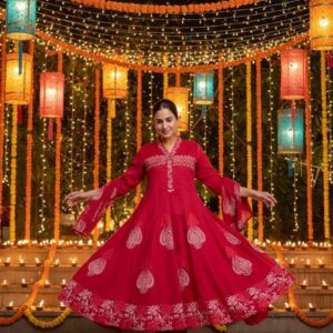 Festive Block Print Kurta Set